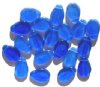 20 19x12mm Sapphire Marble Flat Drop Beads